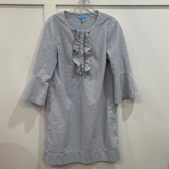 Draper James Women’s Light Blue Ruffle Front Dress - Picture 1 of 4